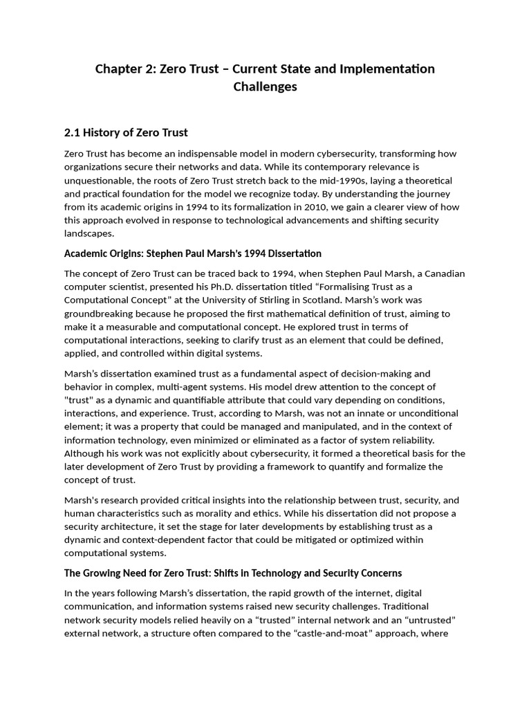 Chapter 2 - Zero Trust Current State and Implementation Challenges | PDF