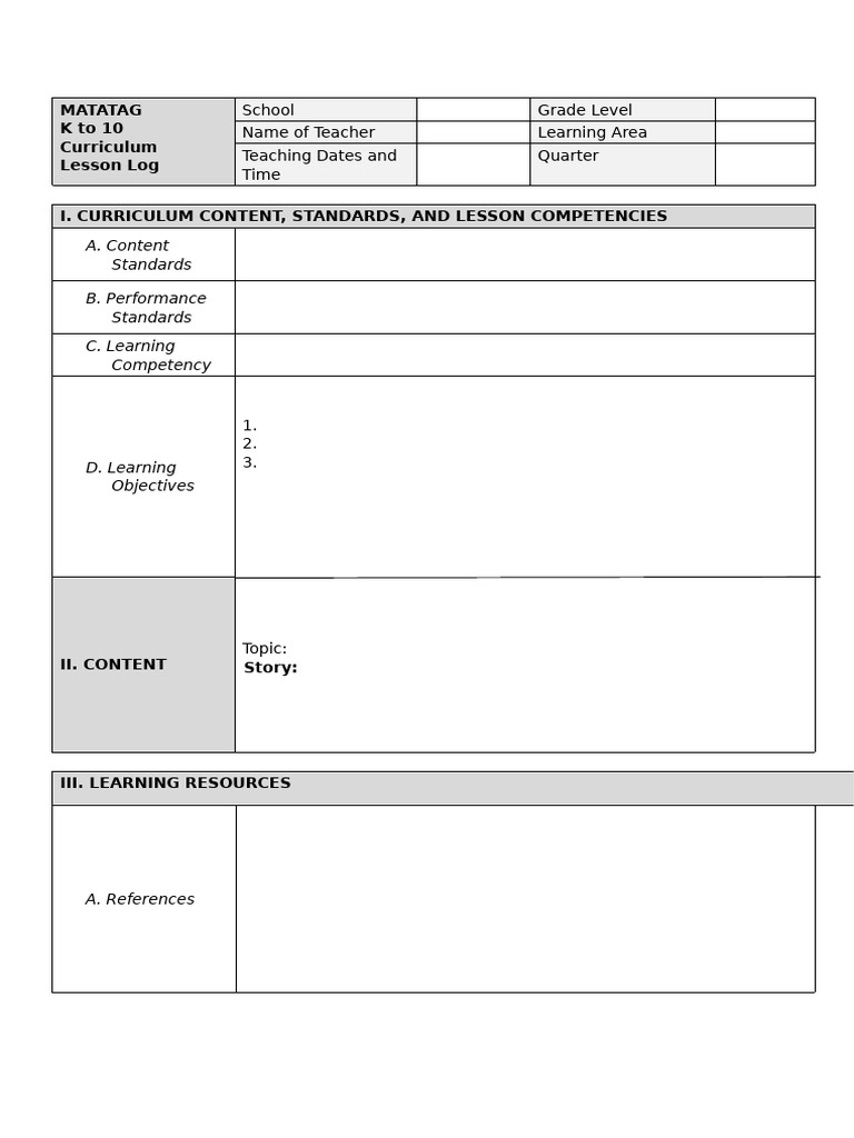 Blank Lesson Plas n | PDF