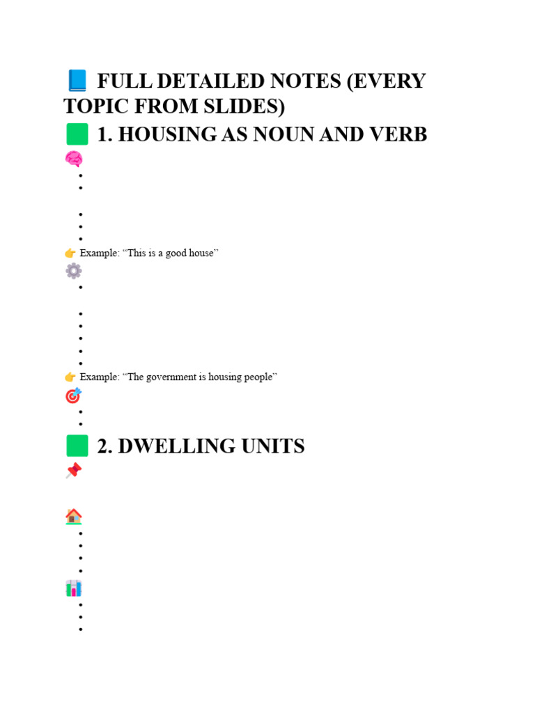 ? Full Detailed Notes | PDF | Cost Of Living | Slum