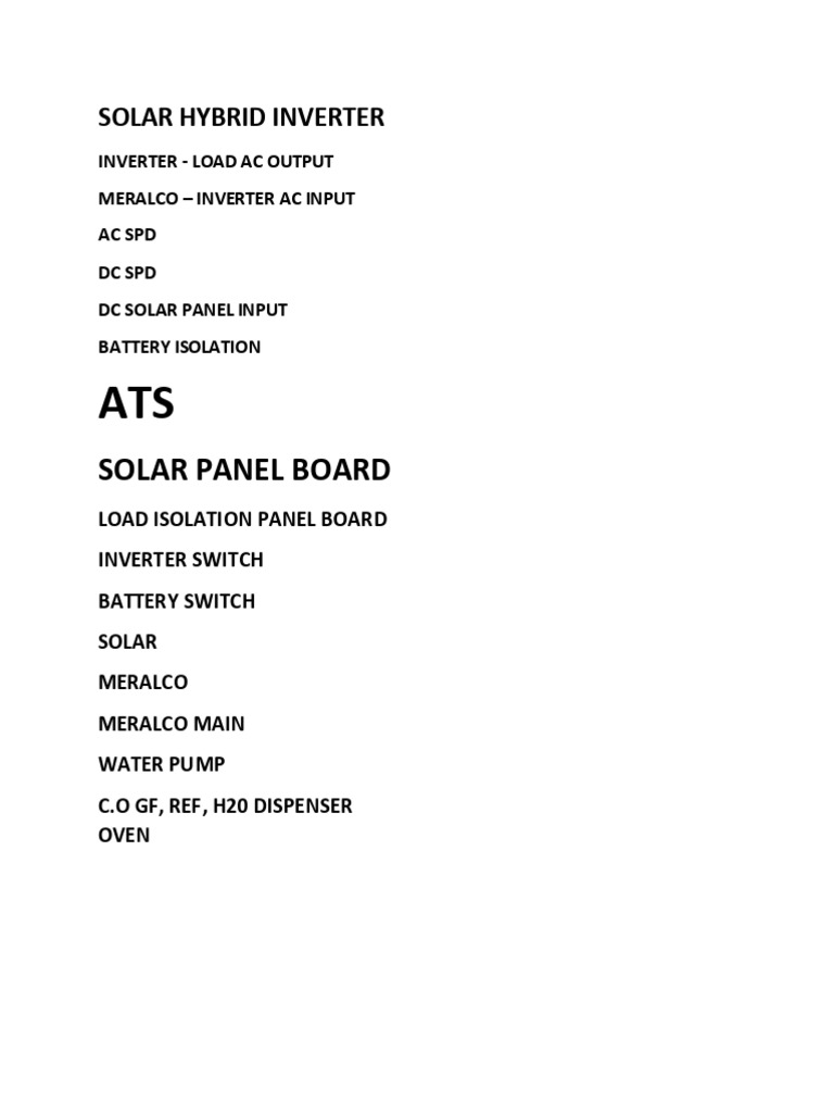 Label Solar Hybrid Inverter | PDF