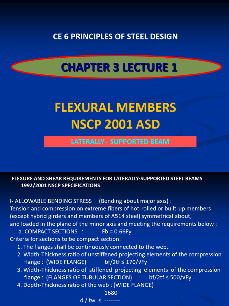 Chapter 3 Beams NSCP 2001 Asd | PDF | Bending | Beam (Structure)