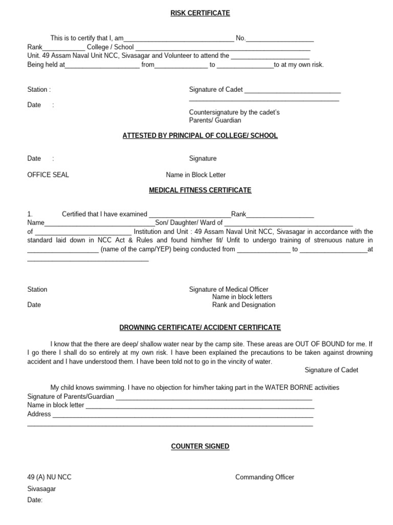 Catc Simple Camp Form | PDF