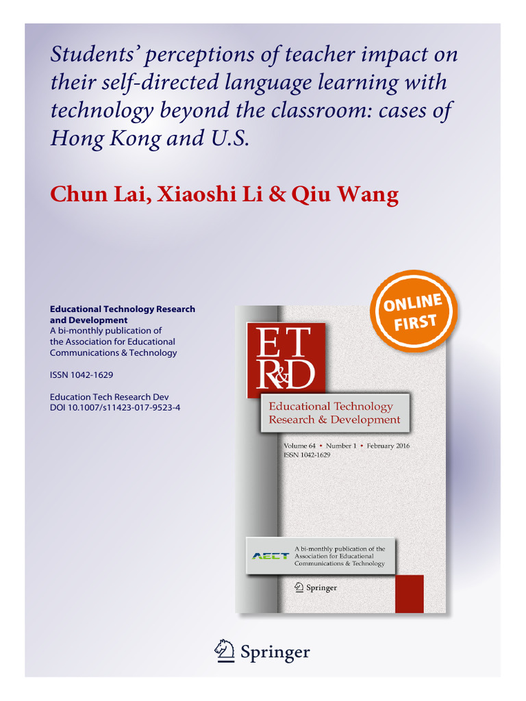 2017. Chun Lai. ETRD_cultural Comparision of Teacher Influnce on Self ...