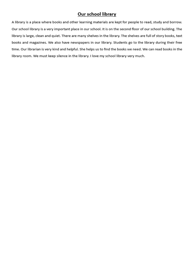 Our School Library | PDF