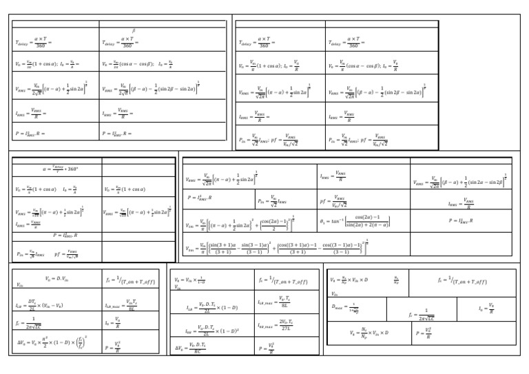 Formula Sheet Lab Test | PDF | Power (Physics) | Telecommunications ...