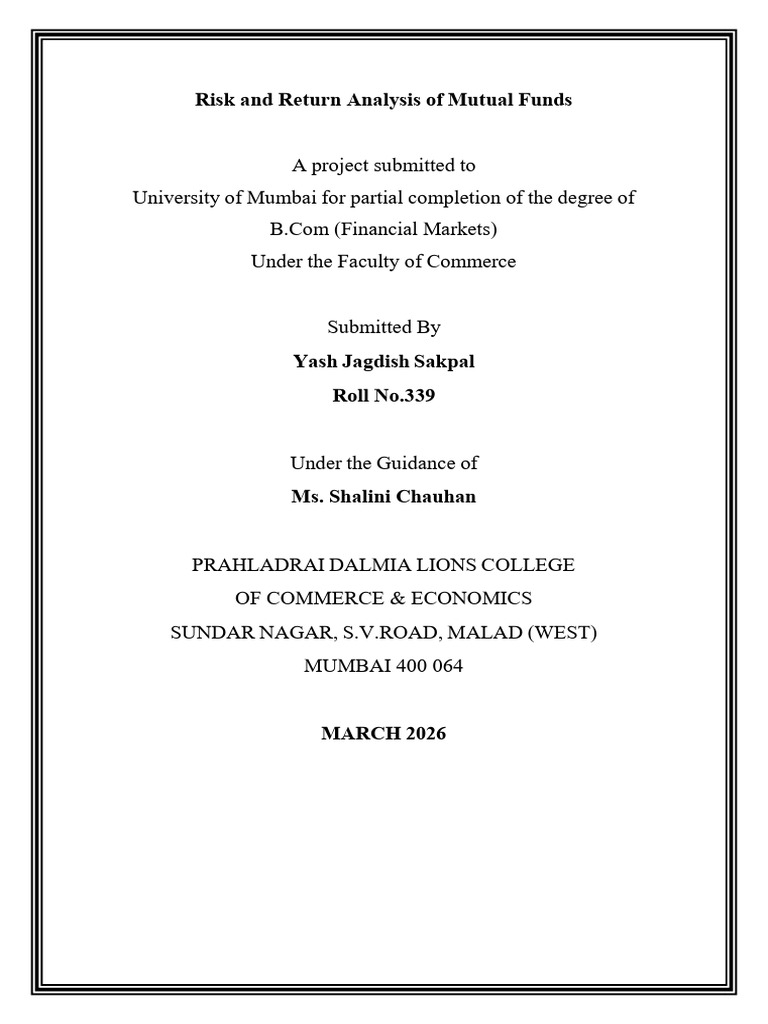 yash black book final | PDF | Financial Risk | Investing