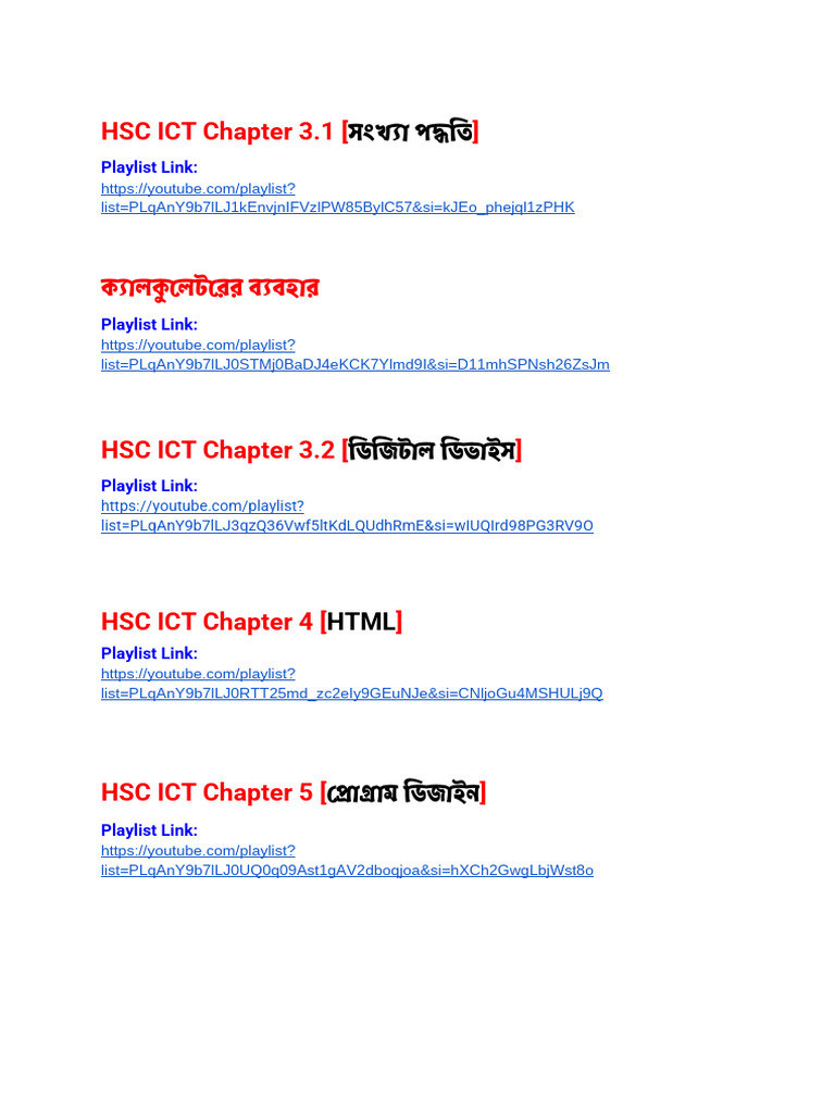 HSC ICT Video Turorials | PDF