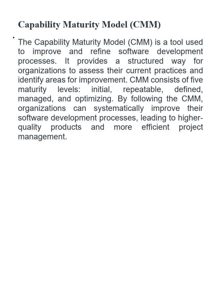 Capability Maturity Model (CMM) | PDF