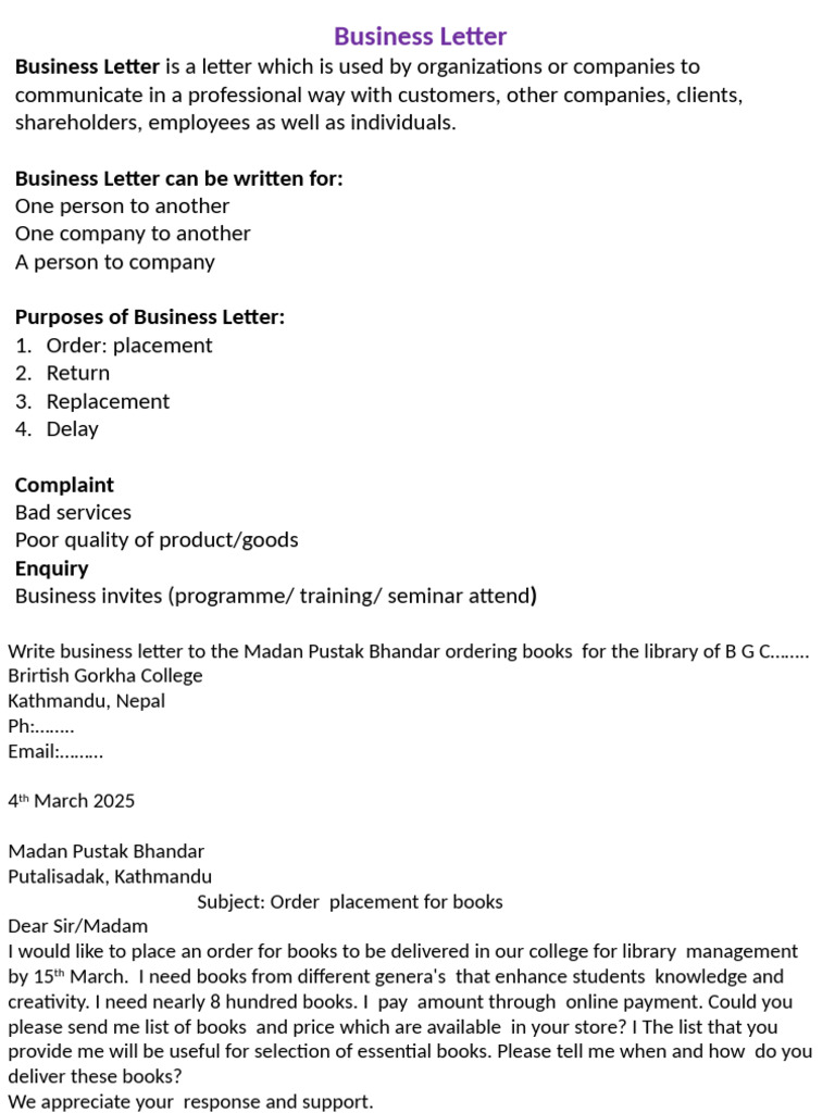 Business Letter | PDF