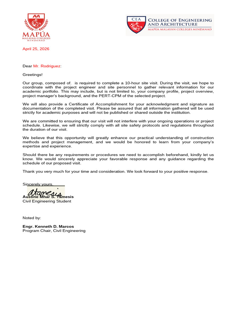 Letter Template CMPM | PDF