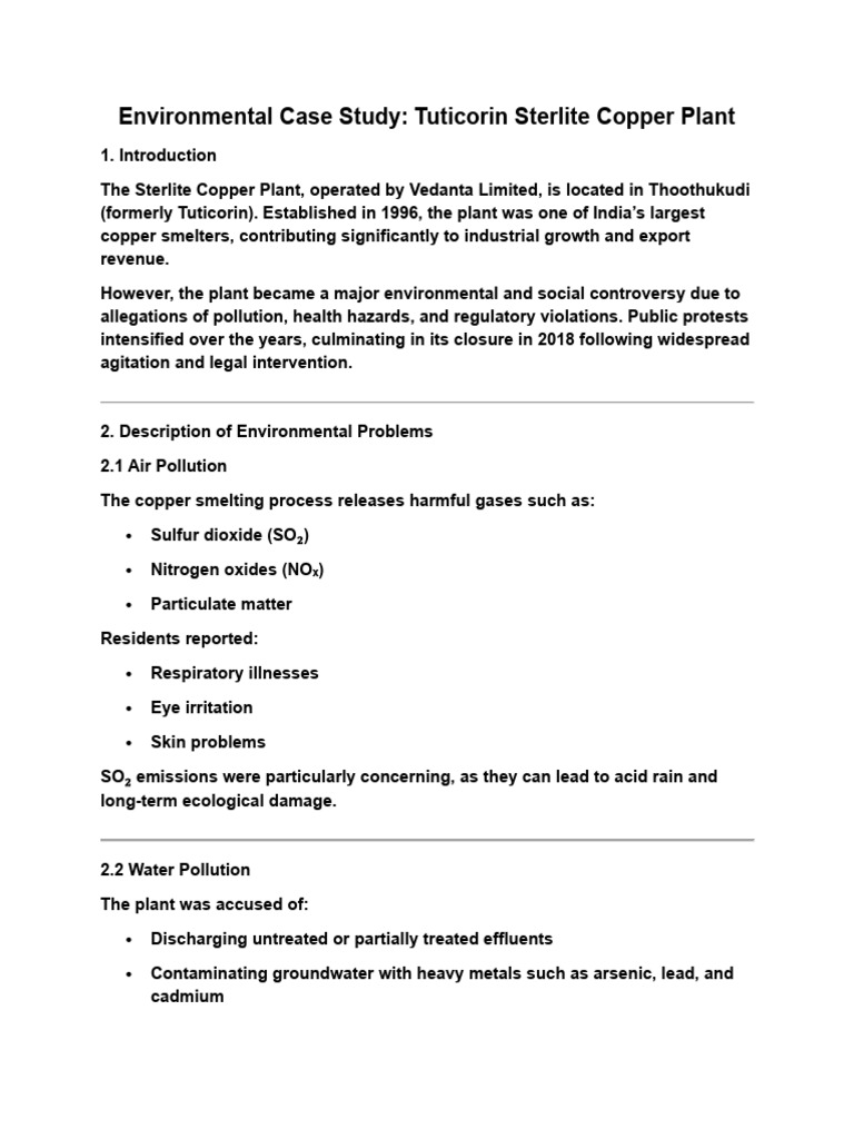 Environmental Case Study 1 | PDF | Pollution | Air Pollution