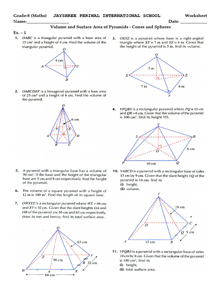 813715003 Gr 8 Acc Volume and Surface Area of Pyramids Cones and ...