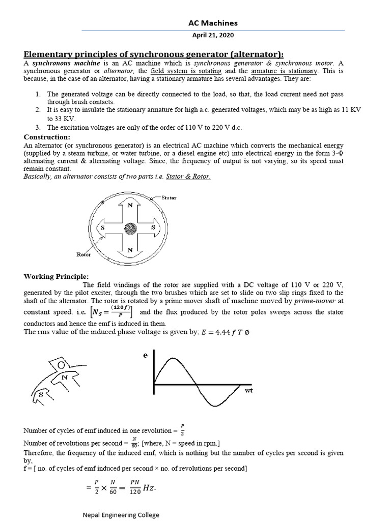 AC machines | PDF | Electric Motor | Electric Power