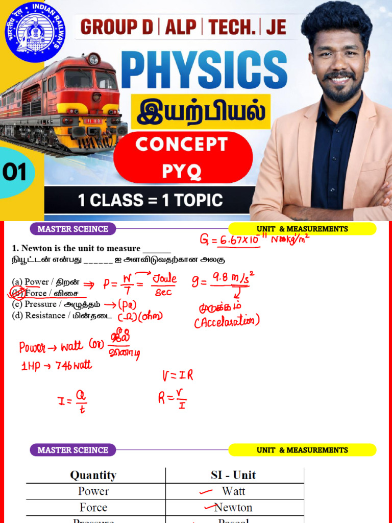 Rrb Gr.d Science Class -01 Class Notes by Ponnan | PDF