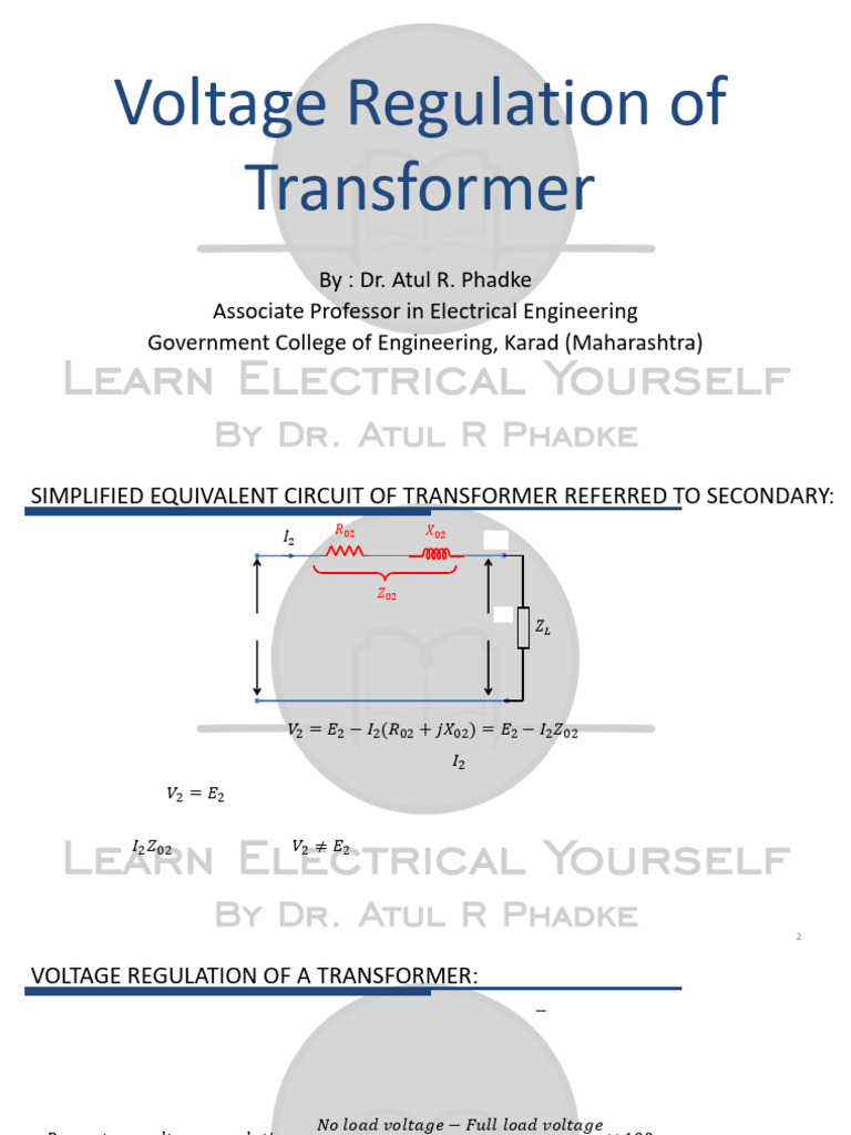 Voltage Regulation of Transformer for PDF | PDF | Transformer | Voltage