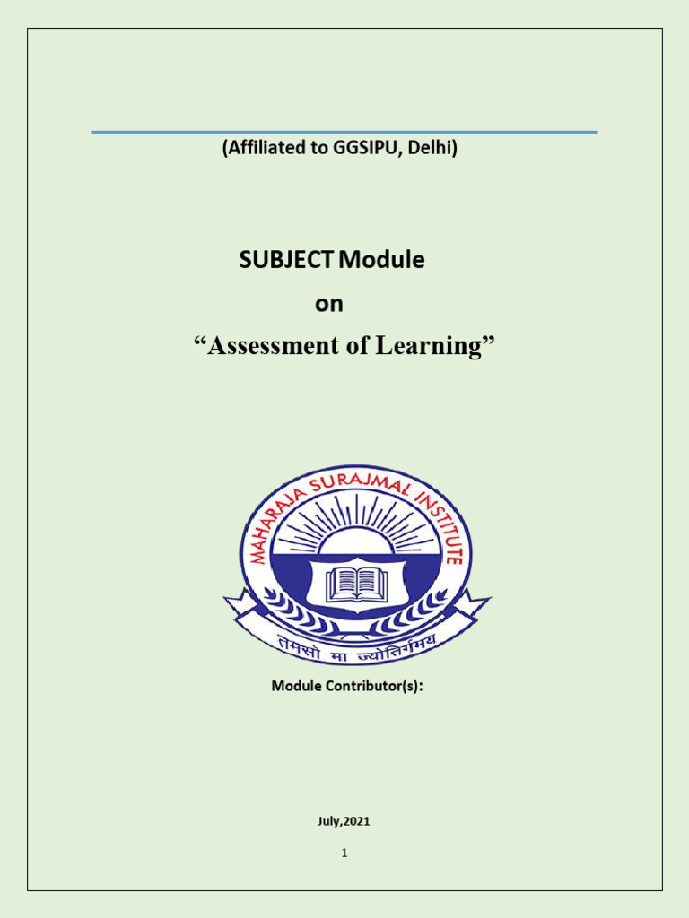 FINAL Module 106 Assessment of Learning | PDF | Level Of Measurement ...