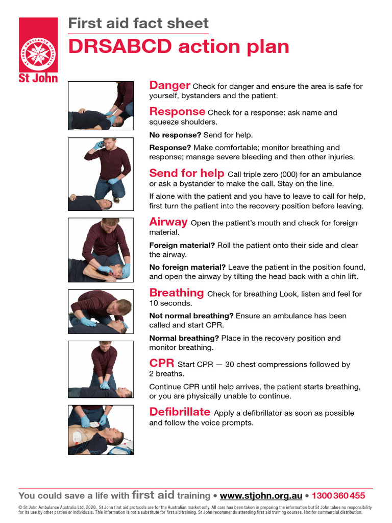 Drsabcd Fact Sheet.v1.0 | PDF | Cardiopulmonary Resuscitation | First Aid