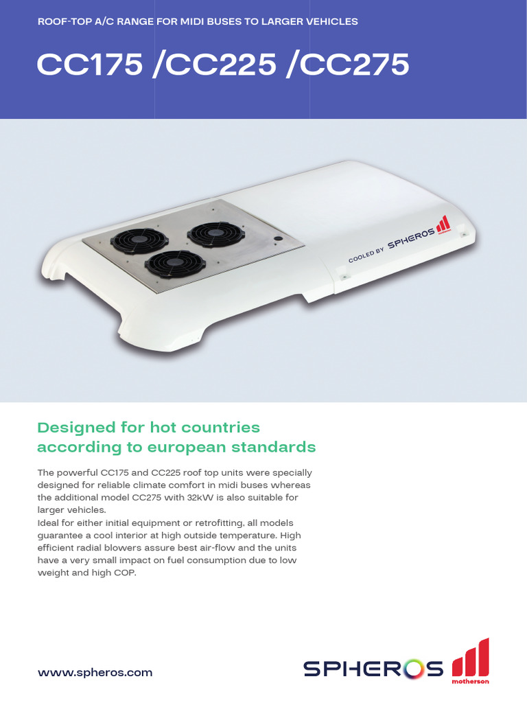 Spheros Motherson CC175 CC225 CC275 | PDF | Air Conditioning | Energy ...