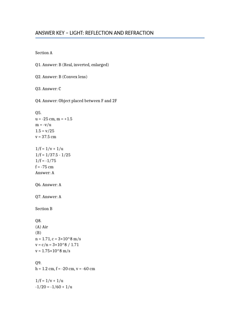 Test Answer Key | PDF