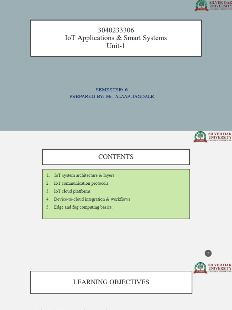 Unit 1 PPT IoT Applications Smart Systems | PDF | Internet Of Things ...