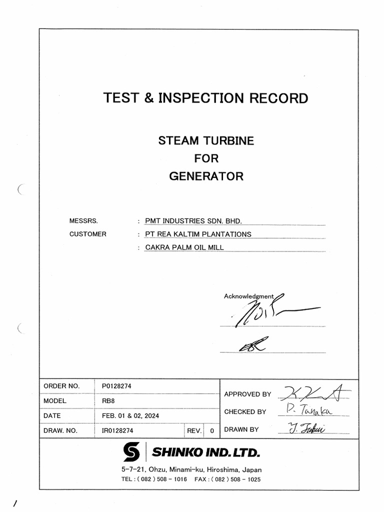 15. Test & Inspection Record (500-520) | PDF