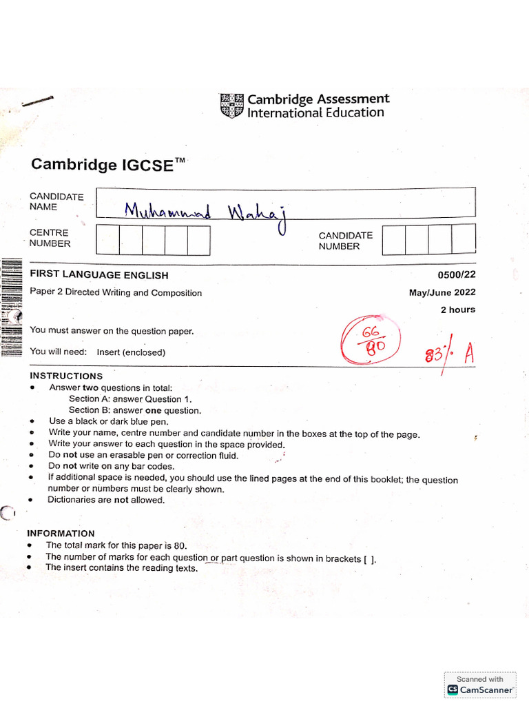 Graded Writing Sample | PDF