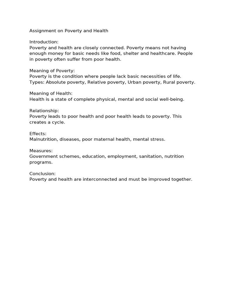 Poverty and Health Handwritten-1 | PDF