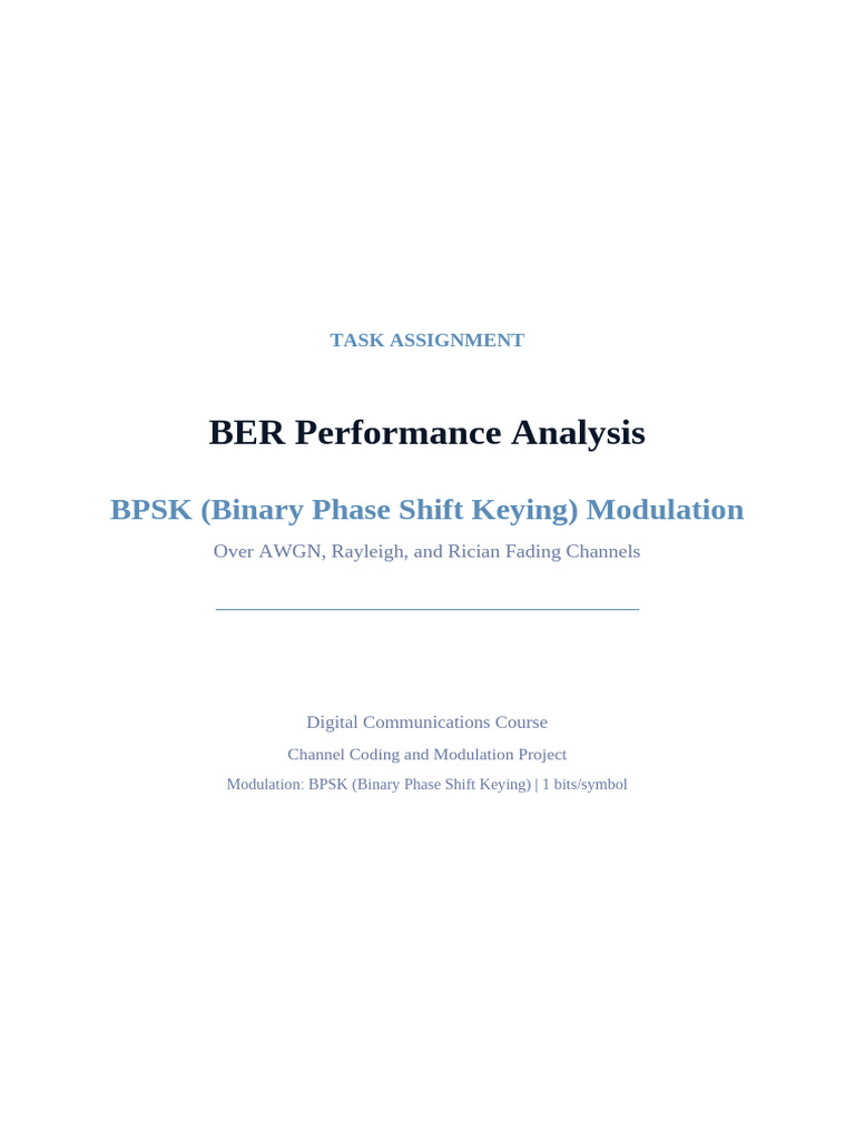Task1 BPSK BER Analysis | PDF | Computer Engineering | Applied Mathematics