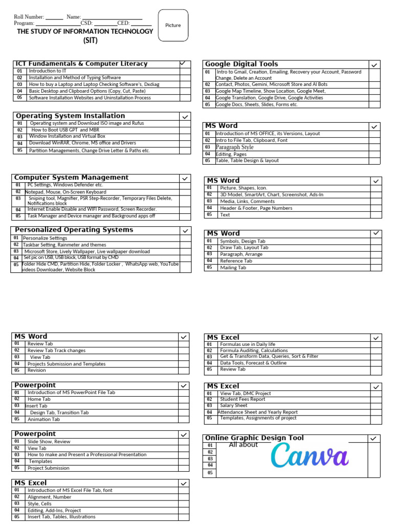 Online Class Cit Planner | PDF | Microsoft Word | Microsoft Excel