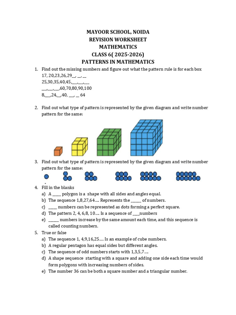 Pattern in Mathematics | PDF