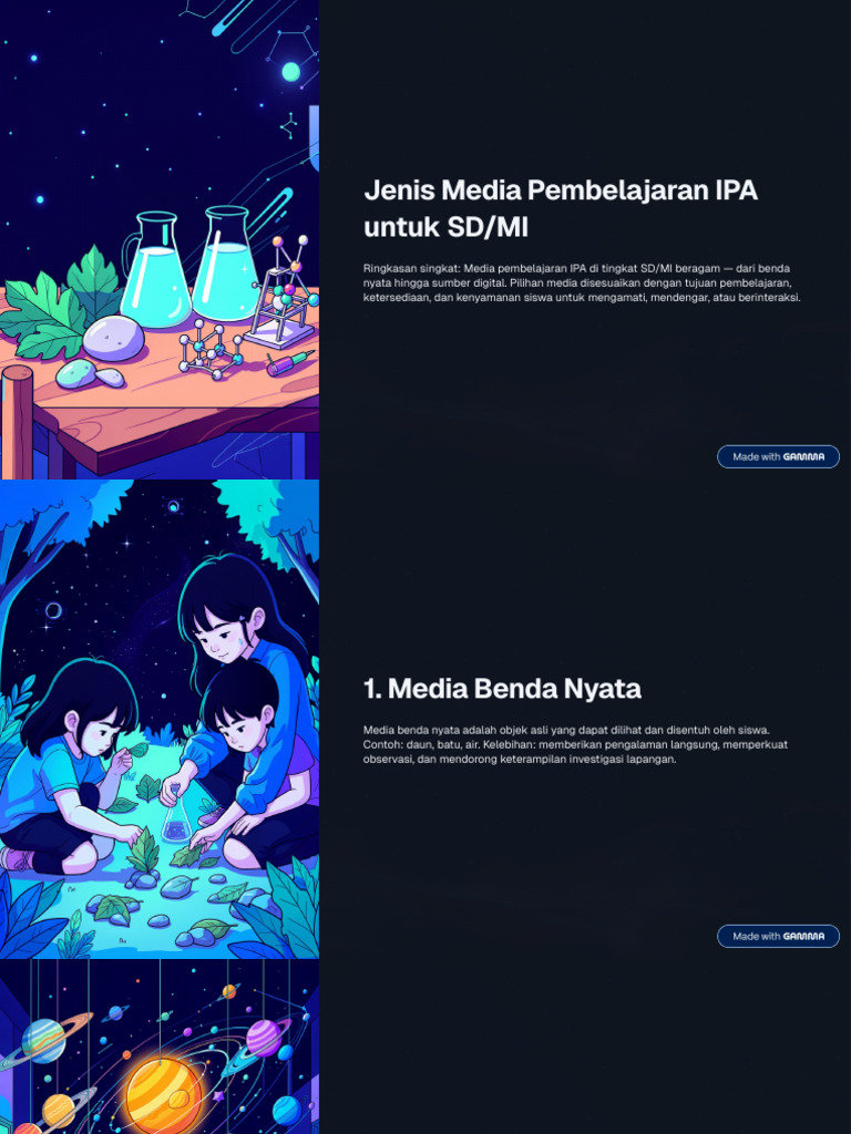 Jenis Media Pembelajaran IPA Untuk SDMI | PDF