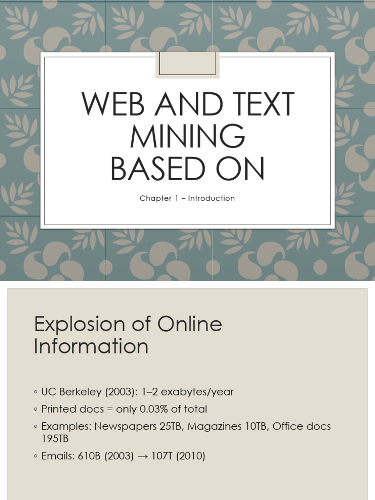 Chapter1 Introduction Web Text Mining | PDF | Information Retrieval | Data