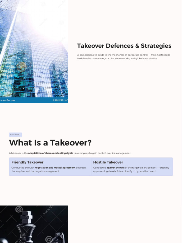Takeover Defences and Strategies | PDF | Takeover | Corporations