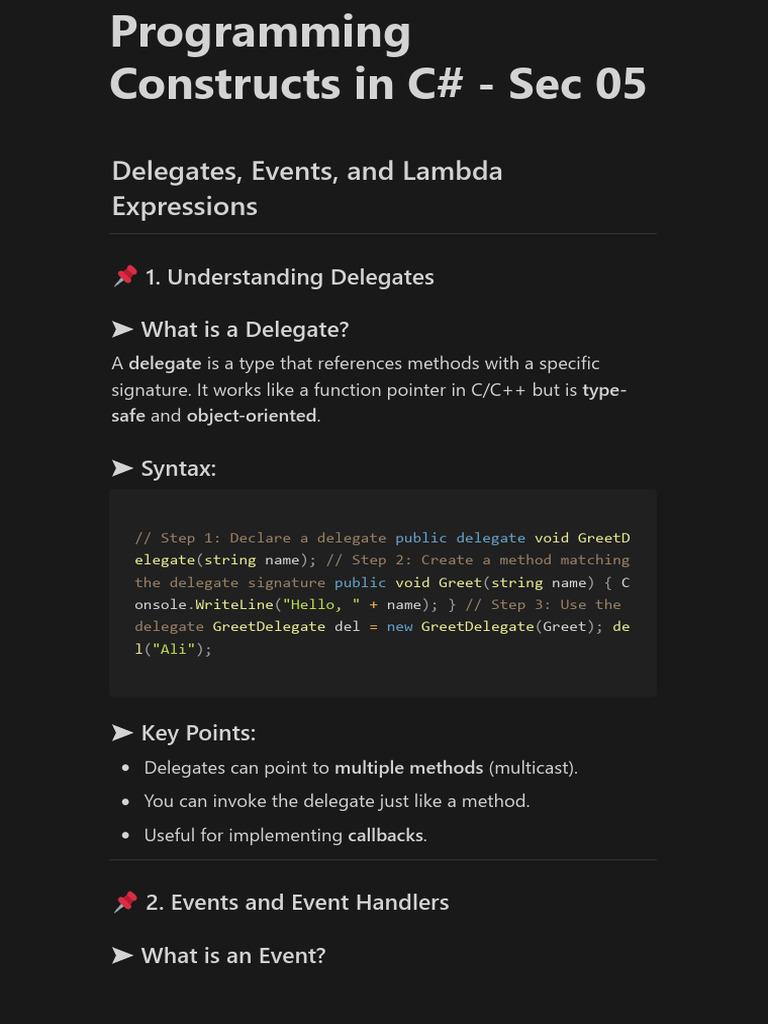 Programming Constructs in C# - Sec 05 | PDF | C Sharp (Programming ...