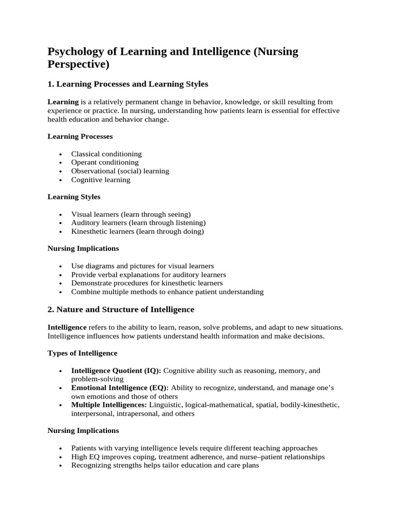 Psychology of Learning and Intelligence | PDF