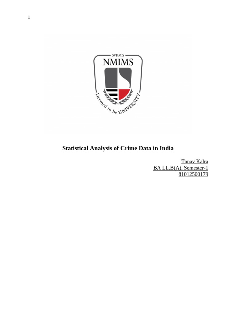 Statistical Analysis of Crime Data in India Dissertation | PDF ...