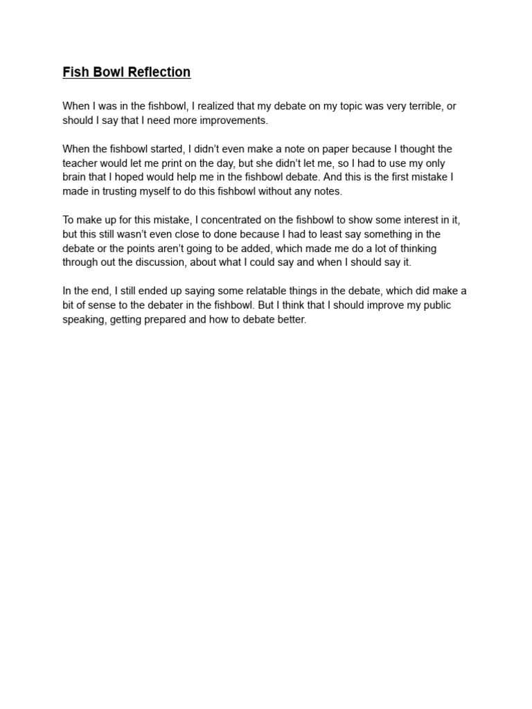 Isaac Fishbowl Reflection (1) | PDF