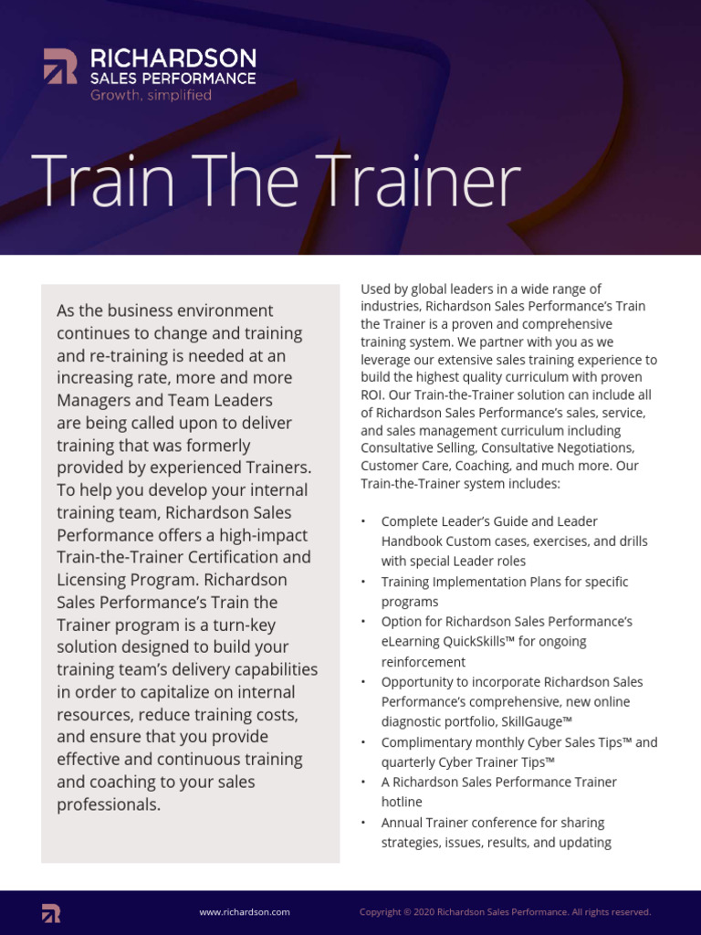 Train the Trainer Brochure | PDF