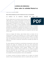 Primeros Registros Sobre La Actividad Musical en Venezuela