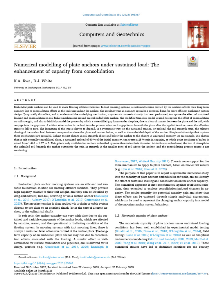 Anchor Plate | PDF | Soil Mechanics | Geotechnical Engineering