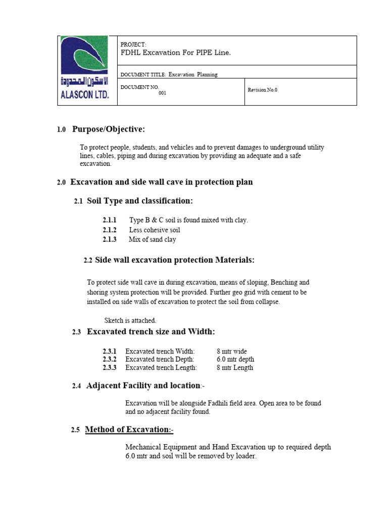 Excavation Plan_ (FDHL Excavation Plan) | PDF | Trench | Civil Engineering