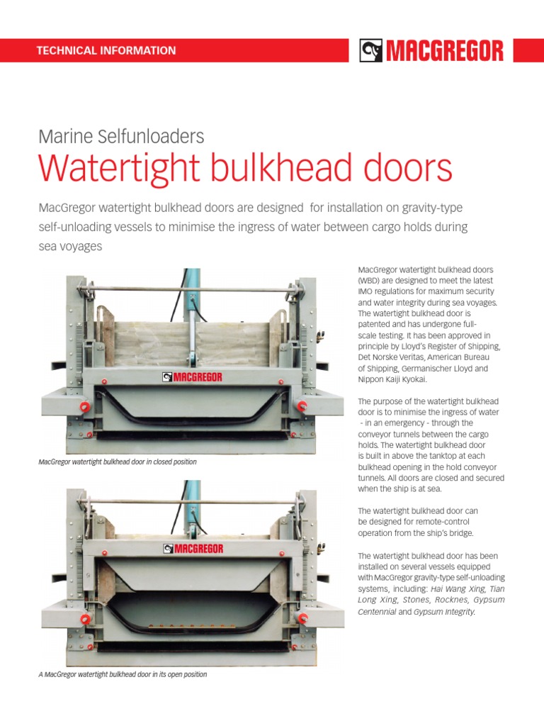 Watertight Bulkhead Doors JUN10 PRINT Original 38901 Watercraft Ships