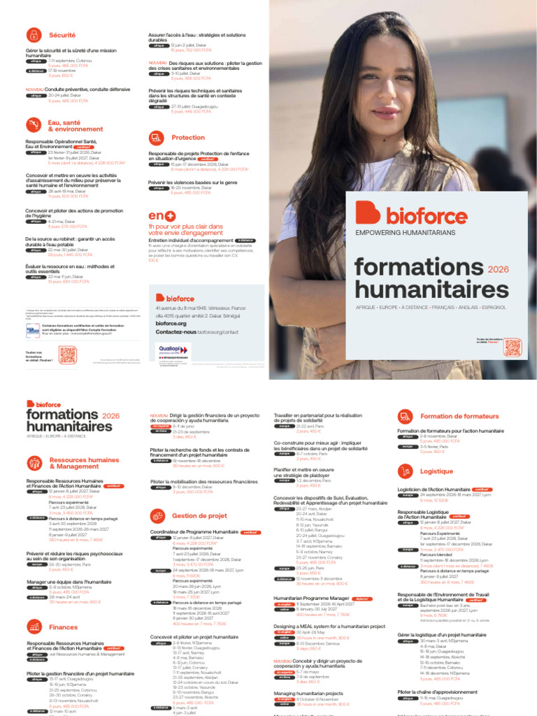 Catalogue 2026 Des Formations Humanitaires Bioforce | PDF | Sécurité ...