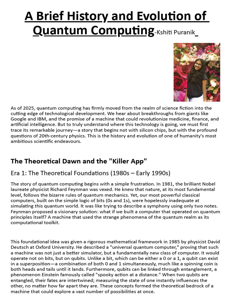 A Brief History and Evolution of Quantum Computing-.docx | PDF ...