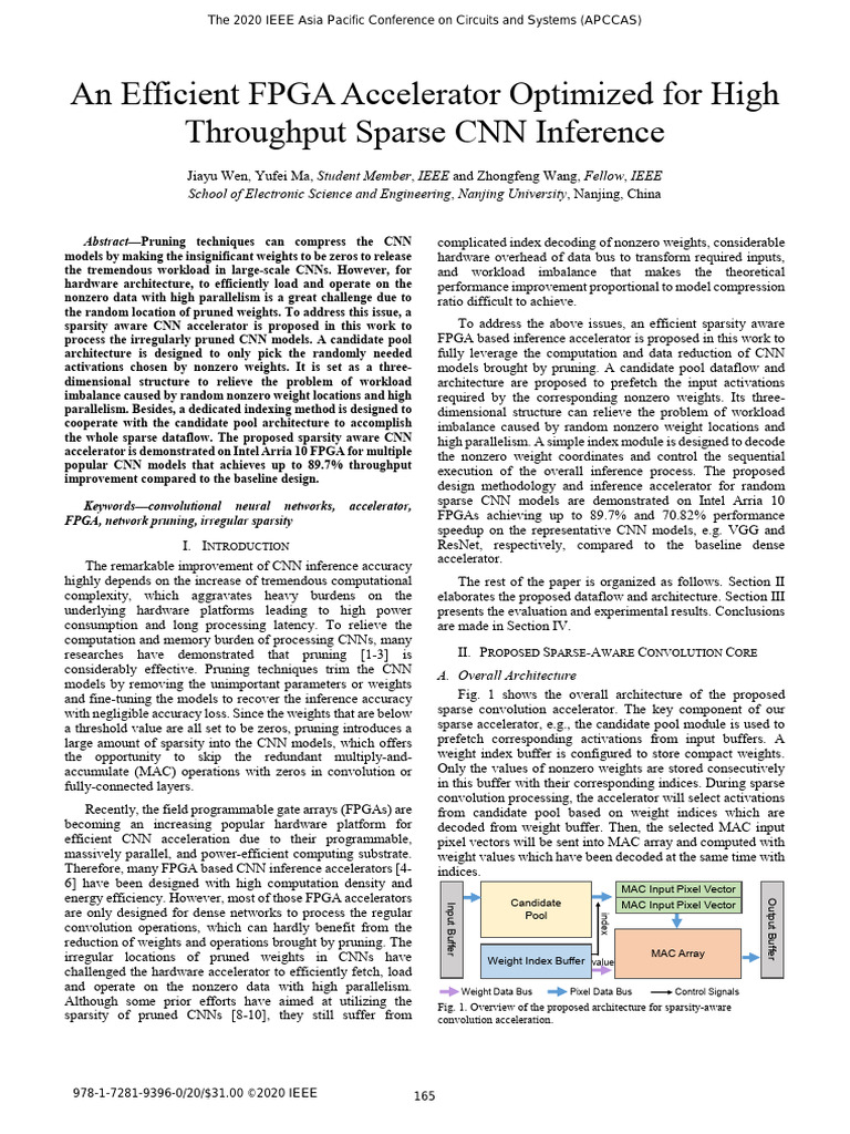 An Efficient FPGA Accelerator Optimized for High Throughput Sparse CNN ...