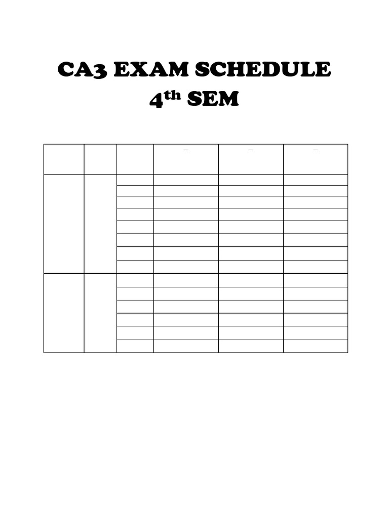 CA3 Exam Schedule April 2026 - 4th Sem | PDF
