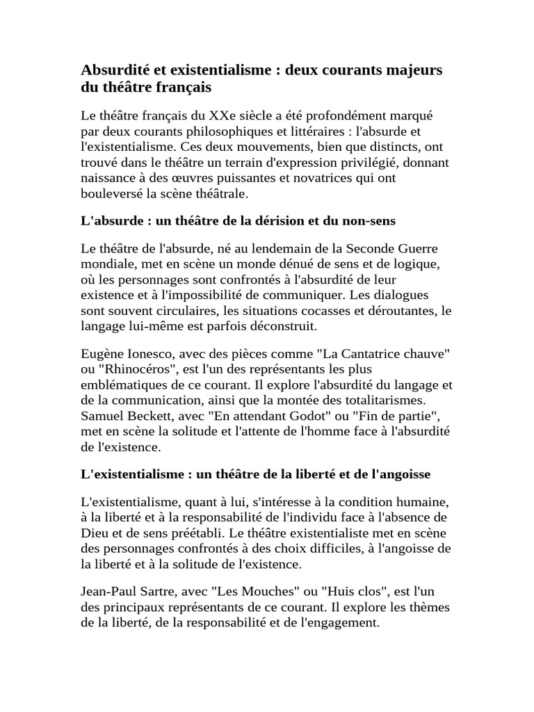 Absurdité Et Existentialisme | PDF