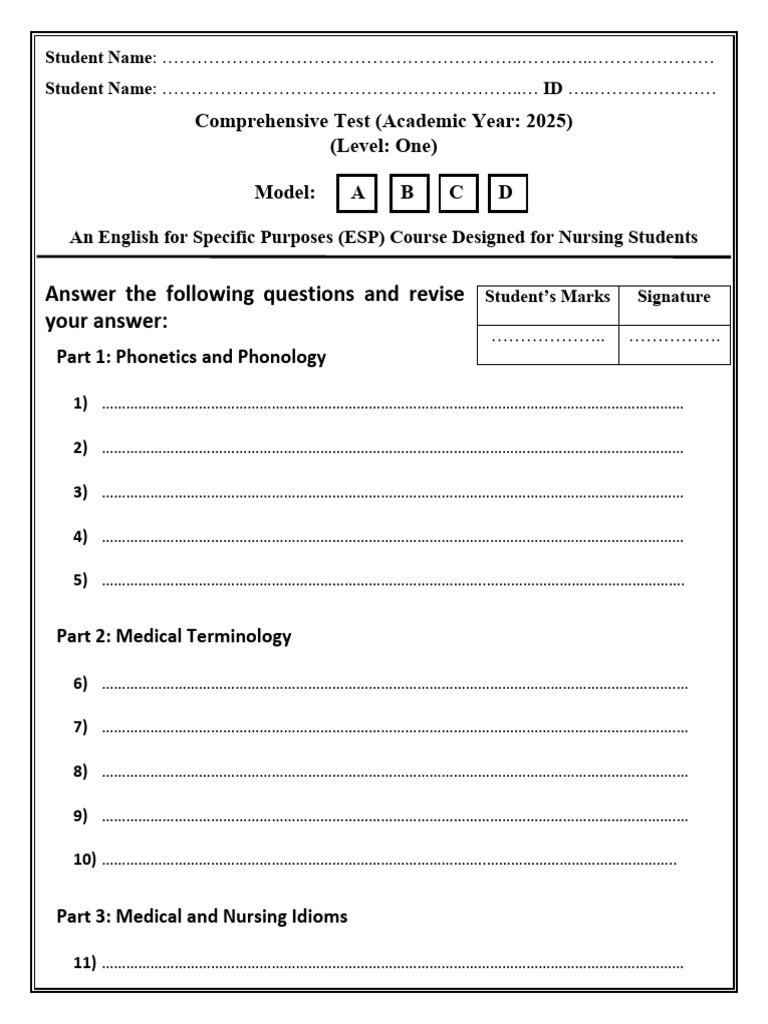 Comprehensive Test | PDF