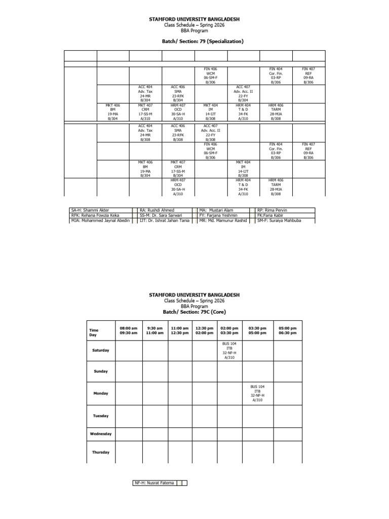 BBA Batch Routine Spr 2026 Rahat 79pdf 37381-1 | PDF