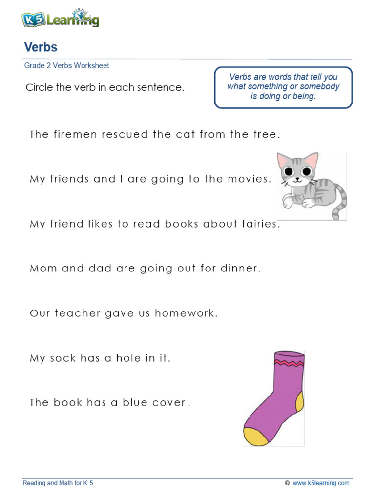 Grade 2 Verbs Worksheets k5learning.com | PDF | Grammatical Tense ...